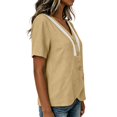 thumbnail image 6 of Msgweeeg Women's Short Sleeve Tops Summer Womens Blouse V Neck Lace Regular Fit Trendy Beach Women Tshirts, 6 of 7