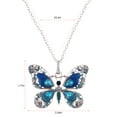 thumbnail image 4 of Sparkly Enamel Painted Crystal Rhinestone Butterfly Pendant Necklace,Blue, 4 of 5