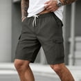 thumbnail image 4 of TKKCS Mens Relaxed Fit Cargo Shorts- Breathable Lightweight Elastic Wasit Casual Drawstring Outdoor Hiking Shorts With Multi Pockets Gray Size XL, 4 of 7