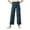 Blue, variant on HUITKMM Cotton Yoga Pants for Women Women Stretch Twill Cropped Wide Leg Pant Comfy Casual Capri Pants High Waisted Straight Leg Chino Pants Ankle Jeans