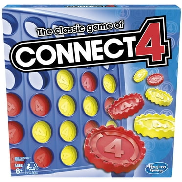 Connect 4 Classic Grid Board Game, 4 in a Row Game for Kids, 2 Player Strategy Board Games, Ages 6 