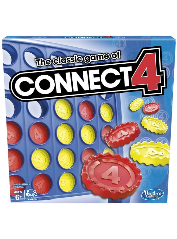Connect 4 Classic Grid Strategy 4 in a Row Board Game for Kids and Family Ages 6 and Up, 2 Players