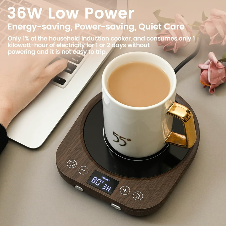  Pwshymi Cup Warmer,Easy to Glass + Plastic 55℃ Constant  Temperature Coffee Cup Warmer Mug Warmer Office for Home Keep  Beverage,Milk,Tea,Hot Chocolate Warm Gift for New Years Christmas Birthday:  Home & Kitchen