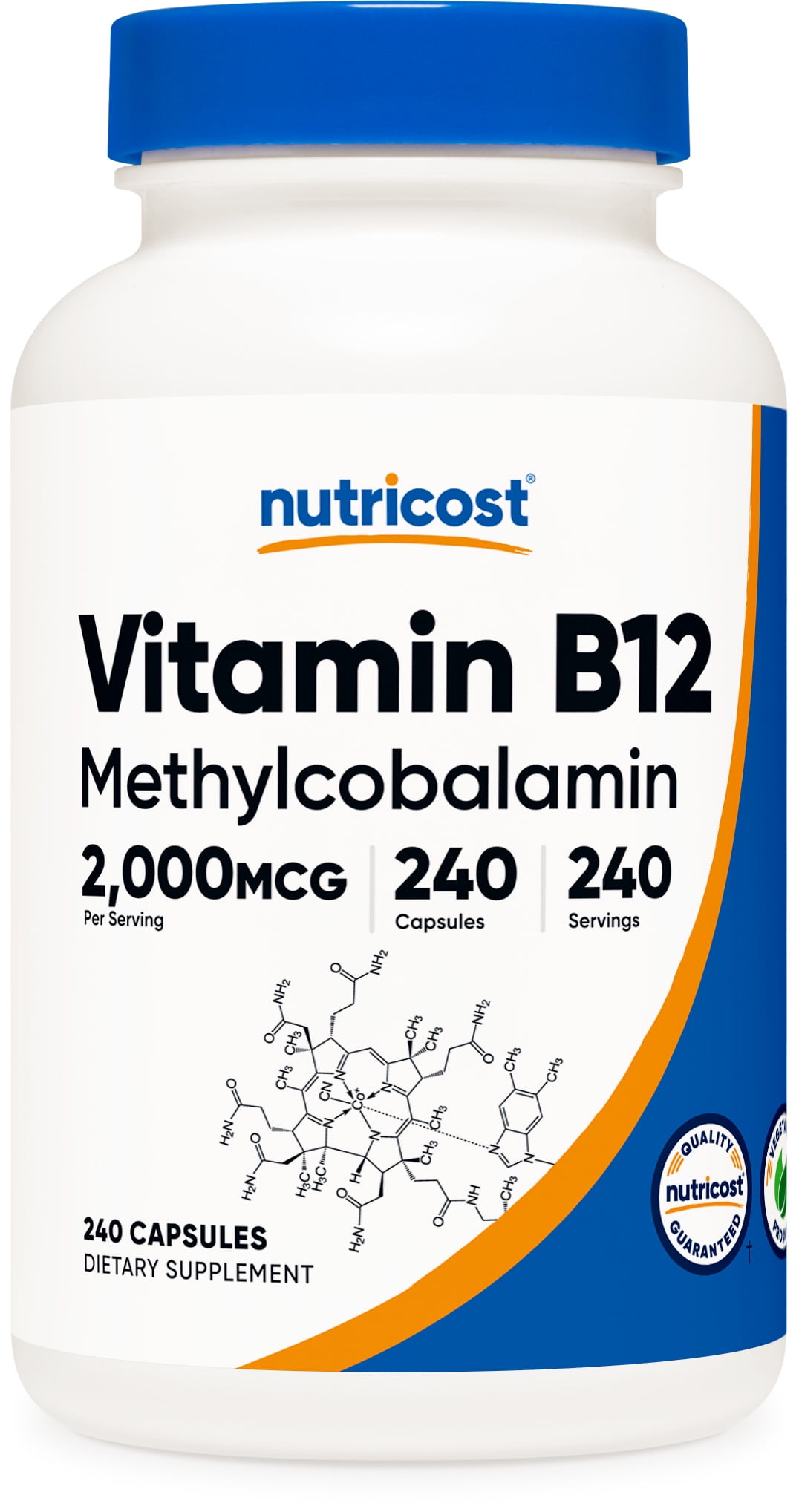 Nutricost Vitamin B12 2000mcg, 240 Capsules - Gluten Free & Non-GMO Supplement