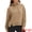 Khaki, variant on DARING DIVA Women's Stylish Cropped Half Zip Hoodie with Trendy Side Slits S Black
