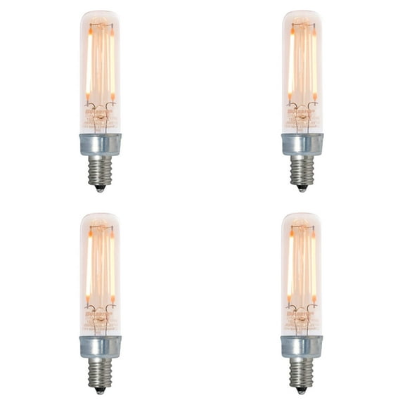 Bulbrite  Pack of (4) 2.5 Watt Dimmable Antique Filament T6 Candelabra (E12) LED Bulb - 160 Lumens, 2100K, and 90 CRI