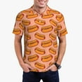 thumbnail image 1 of Balery Cartoon Hot Dog Camisa Polo de Hombre con Estampado, de Manga Corta y Tejido Medio, Camisa Tipo Golf Polo-4X-Large, 1 of 6