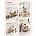thumbnail image 3 of Cabinet Organizer Shelf, Set of 2 Kitchen Counter Shelves, Kitchen Storage, Spice Rack, Stackable, Expandable, Metal and Engineered Wood, Ink Black and Heather Greige UKCS020X02, 3 of 15