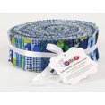 thumbnail image 4 of Soimoi 40Pcs Geometric & Texture Print Precut Fabrics Strips Roll Up 1.5x42inches Cotton Jelly Rolls For Quilting - Blue, 4 of 9