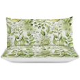 thumbnail image 3 of HAHDAXIA Plant Green Pattern Bedding Solid Comforter Set for All Seasons,3 Pieces(1 Comforter+2 Pillowcases),Soft Microfiber Bedding Set King(90"x90"), 3 of 7