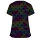 thumbnail image 5 of Tops de mujer de manga corta con cuello en V Tops uniforme de trabajo Tie-Dye gradiente Arco Iris estampado Floral con cuatro bolsillos blusa Pompotops  hkajfhjk463139, 5 of 6