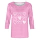 thumbnail image 5 of RKSTN Valentines Gift 3/4 Length Sleeve Womens Tops Oversized Crewneck Valentine Day Loves Heart Graphic Print Short Sleeve T Shirt Womens Casual Plus Size Round Neck Three Quarter Sleeve Tee Shirt, 5 of 6