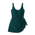 thumbnail image 2 of One Piece Swimdress Swimsuits for Women Tummy Control Swim Dresses Skirt Bathing Suit Green 6XL, 2 of 6