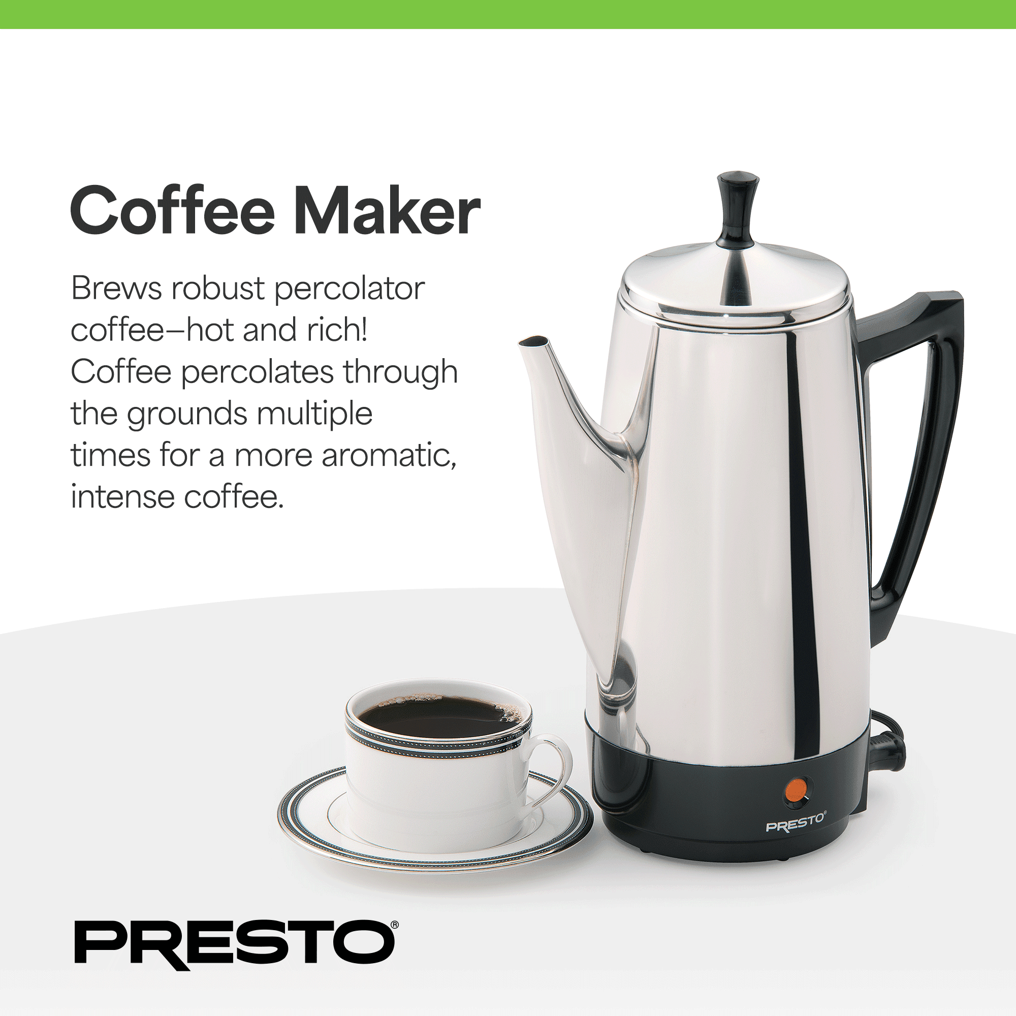 Presto® 12-Cup 72 oz. Stainless Steel Coffee Maker