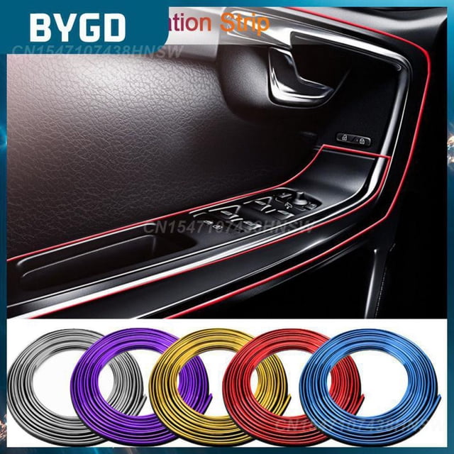 Multifunctional Car Decoration Bright Strip 5m Durable Car Style Interior Trim Universal Car Trim Strip Car Interior AccessoriesblueRussian Federation He Qiyong unisex