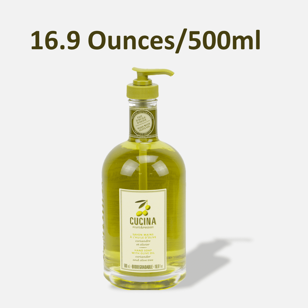 Fruits & Passion Cucina Coriander and Olive Tree Biodegradable Liquid Hand Soap 16.9 Ounces - 2 Pack