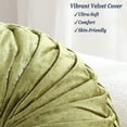 thumbnail image 2 of Velvet 15-Inch Round Decorative Pillow for Couch Décor (Sage Green), 2 of 6