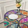thumbnail image 6 of Coolnut 60" Mexican Talavera Round Tablecloth, Waterproof Tablecloth Stain Resistant and Wrinkle Decorative Patio Table Cloths for Kitchen Dinning Room Party Home Garden Picnic, 6 of 7