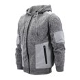 thumbnail image 2 of Boy’s Soft Sherpa Lined Two Tone Quilted Juniors ZipUp Fleece Hoodie Kids Jacket (MSM-40-5 Light Grey, L(14-16) ), 2 of 6