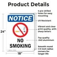 thumbnail image 2 of (2 Pack) No Smoking OSHA Notice Sign 18 Inch X 24 Inch Indoor / Outdoor Rust-Free Aluminum Metal Signs for Workplace, Workshop, and Construction Site, Made in the USA, 2 of 8