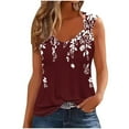 thumbnail image 2 of Tank Tops for Women Plus Size Sleeveless Loose Tank Top Wine XXL, 2 of 5