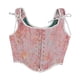 thumbnail image 1 of Camisola moldeadora de cintura con encaje y lazo sin espalda con estampado de flores para mujer, top de poliéster, 1 of 7