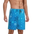thumbnail image 2 of Balery Winter With Snowflakes Pantalones cortos de pijama de punto de algodón para hombre con cinturilla y bolsillos-Small, 2 of 6