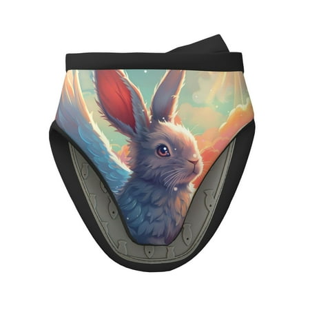

Pofeuu Sunshine Winged Rabbit Print Thickened Mini Silicone Oven Mitts Heat Resistant Rubber Oven Mitt Gloves Finger Pinch Grips Pot Holder Silicone Potholder