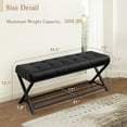 thumbnail image 3 of Dycanpo 44.5" End of Bed Bench,Faux Leather Upholstered Bench with Shoe Shelf, Black, 3 of 11