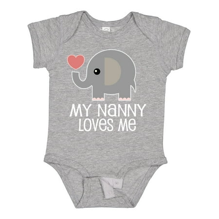 

Inktastic My Nanny Loves Me Grandchild Gift Baby Boy or Baby Girl Bodysuit
