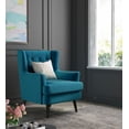 thumbnail image 2 of Elle Decor Celeste Tufted Velvet Accent Chair, Mid-Century Upholstered Armchair, Teal, 2 of 11