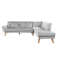 thumbnail image 3 of Poundex 2-Piece Velvet Sectional Sofa with Curved Armrest in Light Gray, 3 of 9