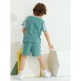 thumbnail image 3 of GYRATEDREAM Baby Boy Summer Clothes Contrast Color Short Sleeve T Shirts Stretch Rolled Shorts Cute Toddler Outfits 12M-6T, 3 of 3