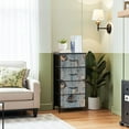 thumbnail image 2 of Vintage Dresser for Bedroom with 4 Storage Drawers Duck Blue Grass Brown Reeds Nature Dressers Chest of Drawers Steel Framed Fabric Closet Organizers for Nursery Entryway, 2 of 7