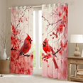 thumbnail image 2 of Manfei Cartoon Bird Child Curtains Pack of 2 (42x84 Each), Pink Blossoms Floral Curtains Blackout, Kawaii Christmas Animal Bedroom Curtains, Window Curtains Bedroom Decor, 2 of 6