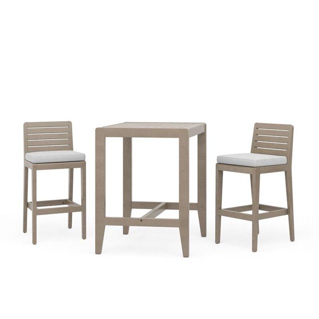Homestyles Table Bistro Haute Extérieure en Bois avec Deux Tabourets Gris