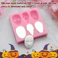 thumbnail image 3 of 2 Pcs Halloween Chocolate Mold Pink Silicone Molds Halloween Theme Food Grade Chocolate Candy Moulds 3D Skull Scary Movie Characters Designs Homemade Prank Chocolate Mold for Halloween Party Decor, 3 of 5