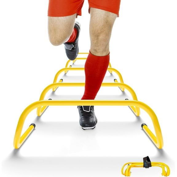 Yes4All Agility Speed Training Agility Hurdles for Athletes for Soccer Basketball Football Hurdle Training - Set 5 Hurdles Yellow