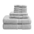 thumbnail image 2 of 8-Piece Bath Towel Set with 800 GSM Premium Combed Cotton, Highly Absorbent, Super Soft, Quick Dry, Antimicrobial Towel Set with 2 Bath Towels, 2 Hand Towels and 4 Washcloths, Silver (Set of 8), 2 of 9