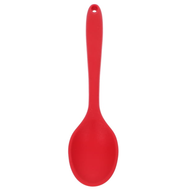 Cuchara de silicona para cocinar con mango liso, cuchara para mezclar y remover en la cocina