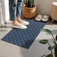 thumbnail image 4 of Navy Blue and White Geometric Pattern Door Rugs,Washable Non Slip Door Mats Indoor,Decorative Door Mats,Entry Mat Indoor for Entrance,Bedroom,Kitchen,Bathroom,16"x24", 4 of 6