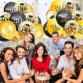 thumbnail image 3 of Globos negros dorados para mujeres y hombres, decoración para fiestas de aniversario, feliz cumpleaños, suministros para interiores y exteriores, 3 of 5