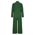 thumbnail image 5 of SDNall Plus Size Jumpsuits for Women Casual Solid Long Sleeve Turn Down Collar Cotton Linen Romper Long Playsuit Jumpsuit Wide Leg Rompers for Women (Green, Sizes S-XXXXXL), 5 of 9