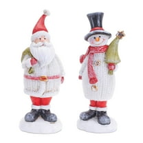Melrose International LLC Santa and Snowman (Set of 6) 6.5"H Resin