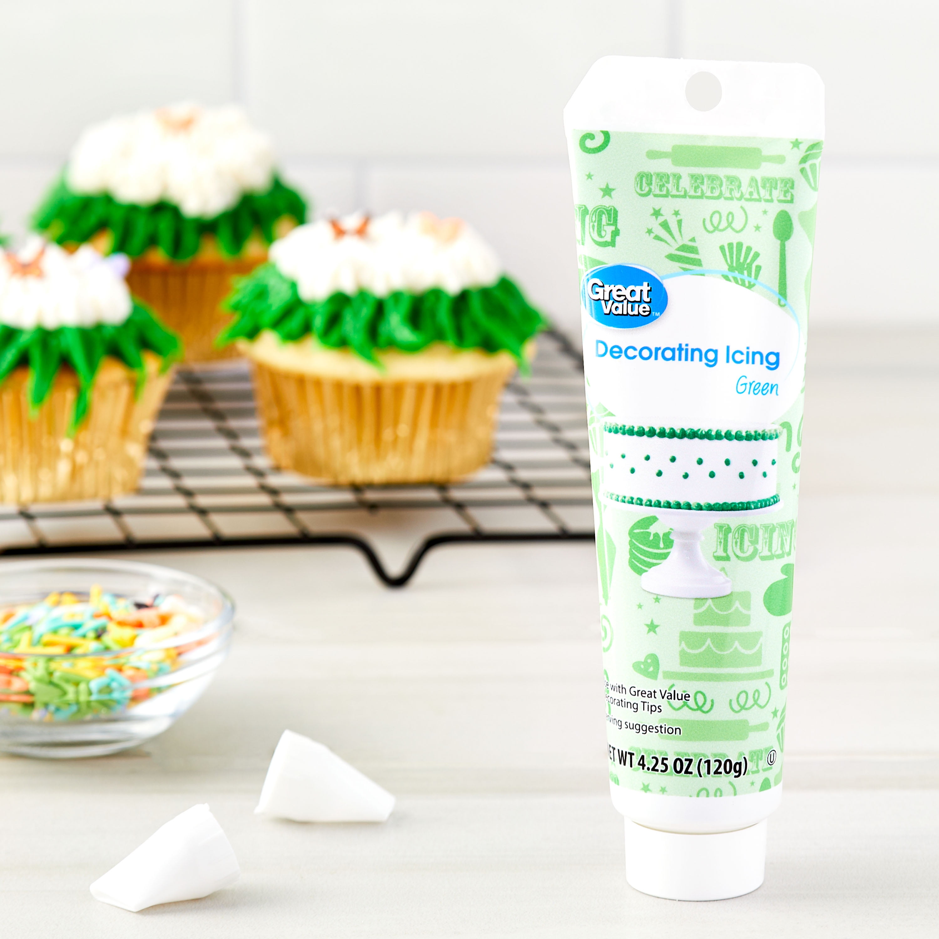 Great Value Green Decorating Icing, 4.25 oz