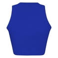 thumbnail image 4 of Solid Color Cropped Tank Top Sleeveless Round Neck Casual Summer Vest for Women, XXL, Blue, 4 of 5