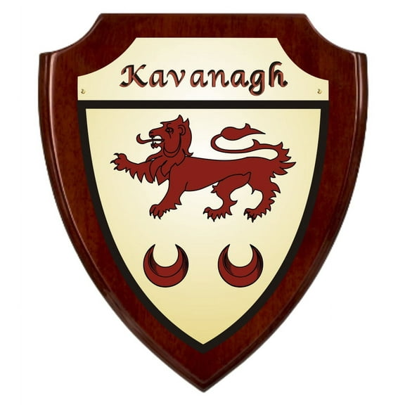 Kavanagh Irish Coat of Arms Shield Plaque - Rosewood Finish