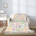 thumbnail image 2 of Throw Blanket for Couch Sofa and Bed, postmark Print colorful Super Soft Plush Throw Blanket, Fuzzy Cuteness Comfy Warm Washable Flannel Blanket & Throws for All Season, 2 of 5