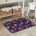 thumbnail image 7 of Rateoe mushroom rainbow color Skull Pattern Flannel Door Mat Indoor Outdoor Entrance, Waterproof All-Weather Doormat,Fade Resistant, Low Profile Entryway Mat 16x24in, 7 of 7