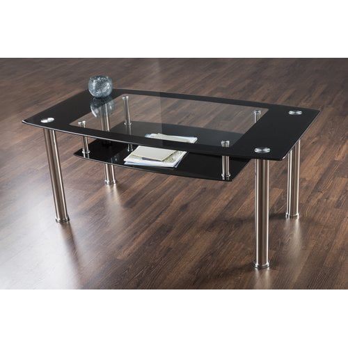 Coffee Table Black Glass And Chrome, Black Glass And Chrome Lamp Table